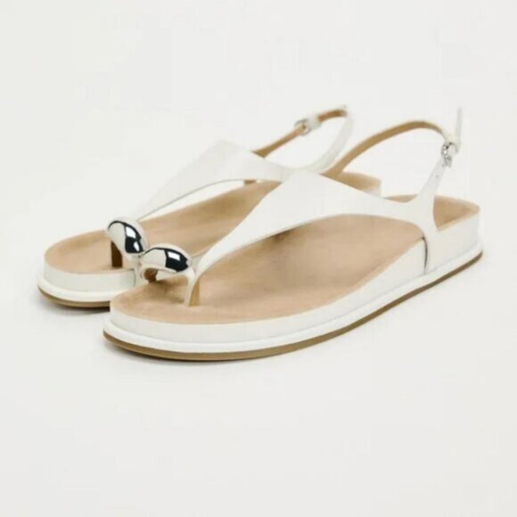 ZARA EMBELLISHED METALLIC LEATHER SANDALS - Picture 1 of 6